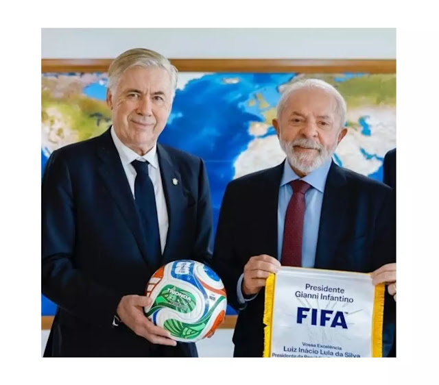 Ancelotti perguntou sobre Neymar a Lula durante conversa informal em Brasília