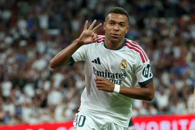 Real Madrid vence Real Sociedad (4-1) com hat-trick de Mbappé e é líder do Espanhol